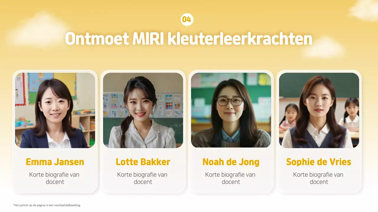 Natuurlijke kleuterschool oriëntatie presentatie in lichtblauw en groen