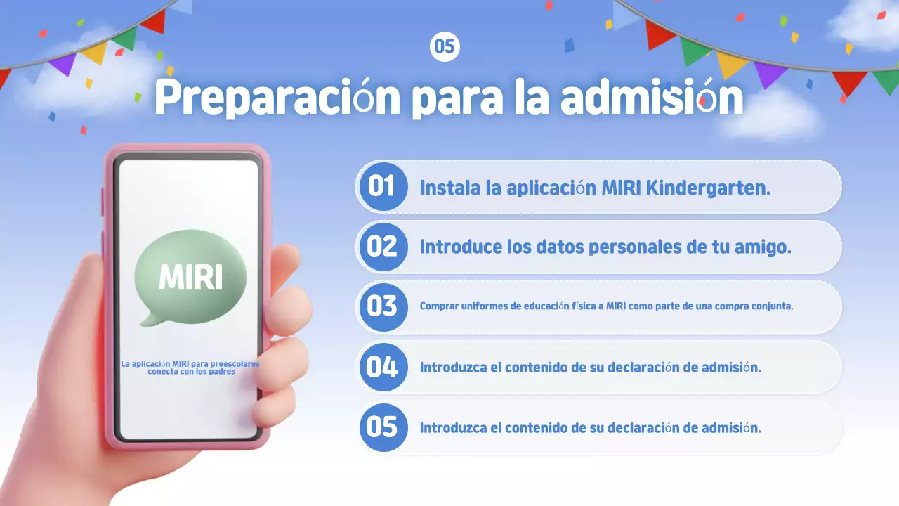 Presentación de la orientación natural para jardines de infancia en azul claro y verde