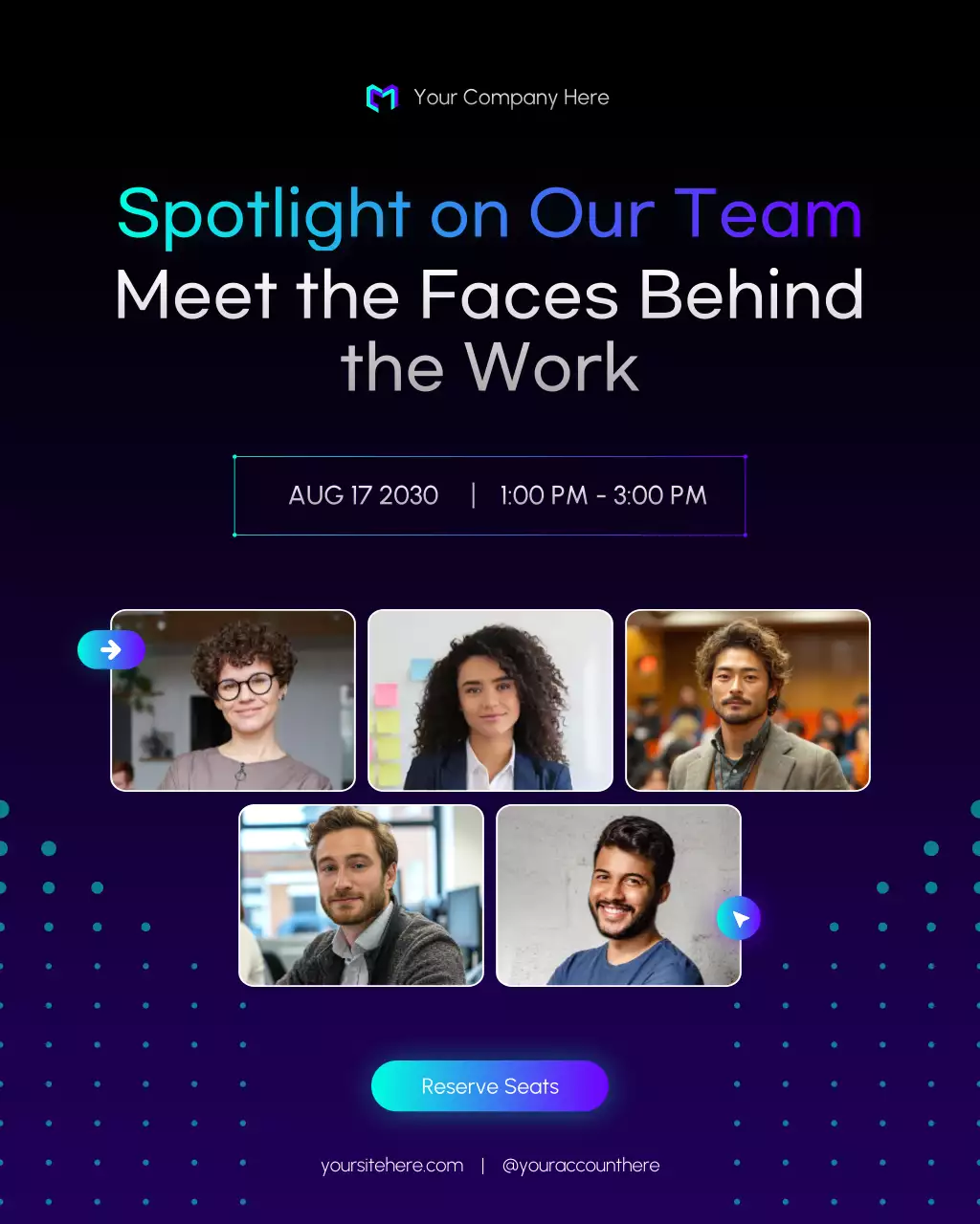 Black Modern Team Event Announcement Instagram Post