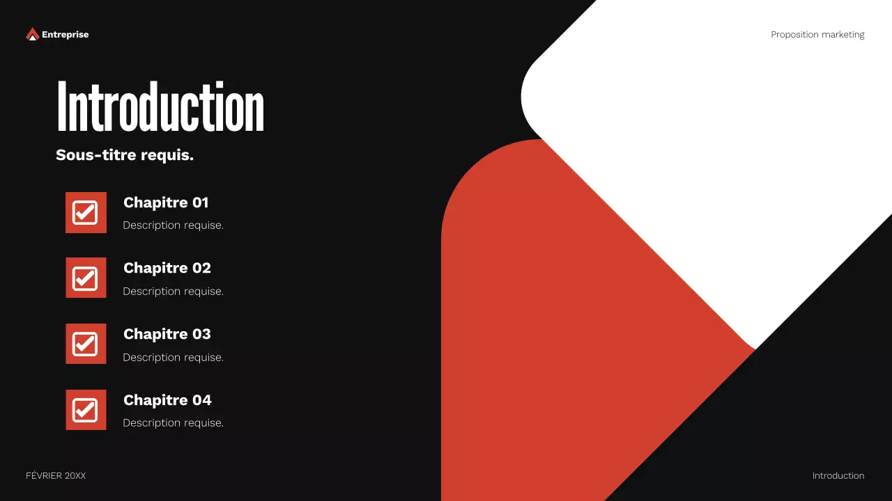 document de proposition de marketing géométrique rouge