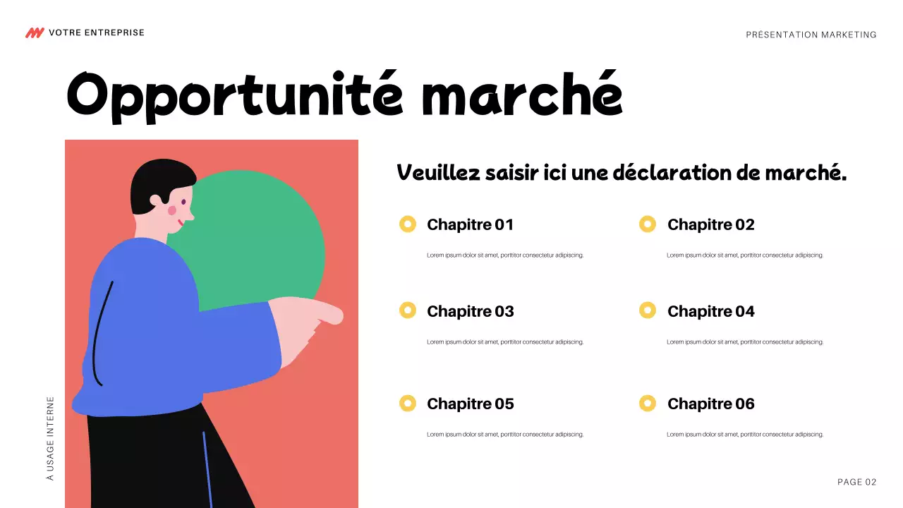 présentation marketing moderne et colorée