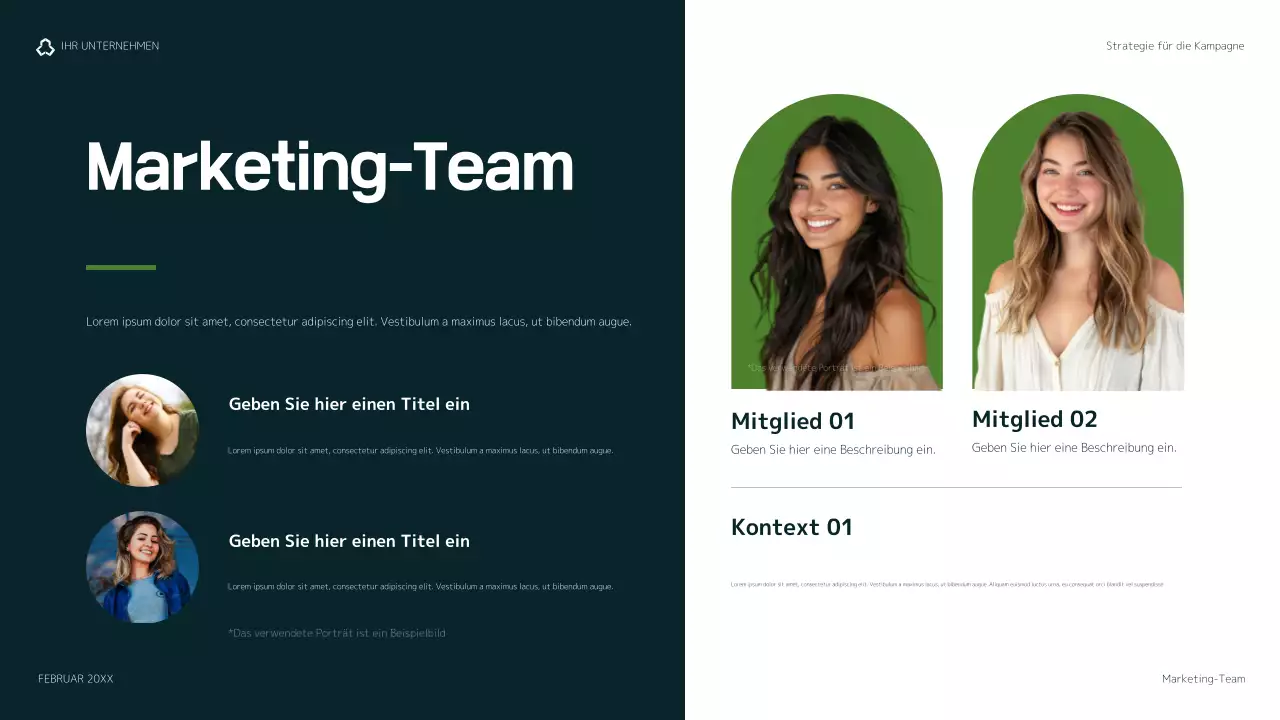 grüner moderner Marketingplan