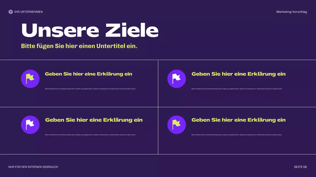 lila modernes Marketingdokument