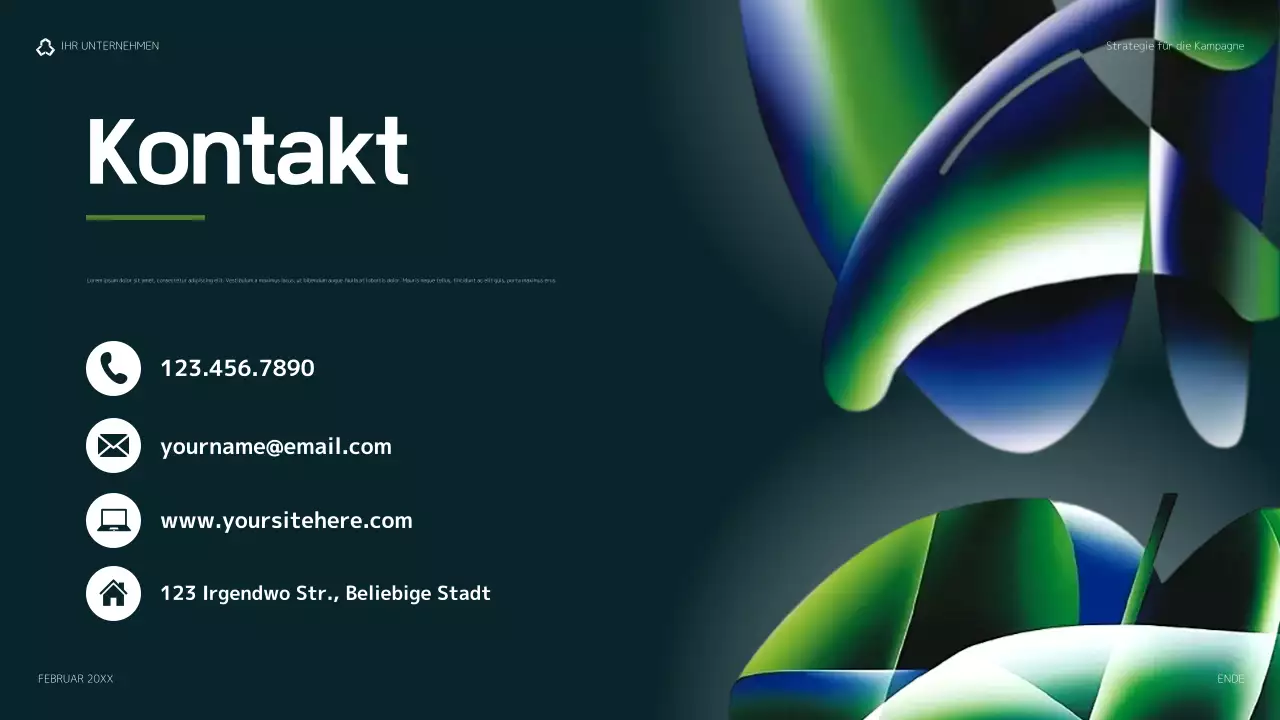 grüner moderner Marketingplan