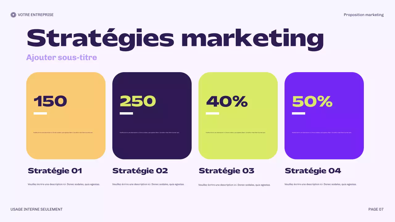 document de marketing moderne violet