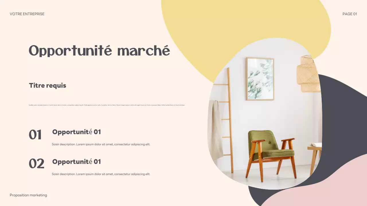 Présentation d'une proposition de marketing abstraite de couleur beige