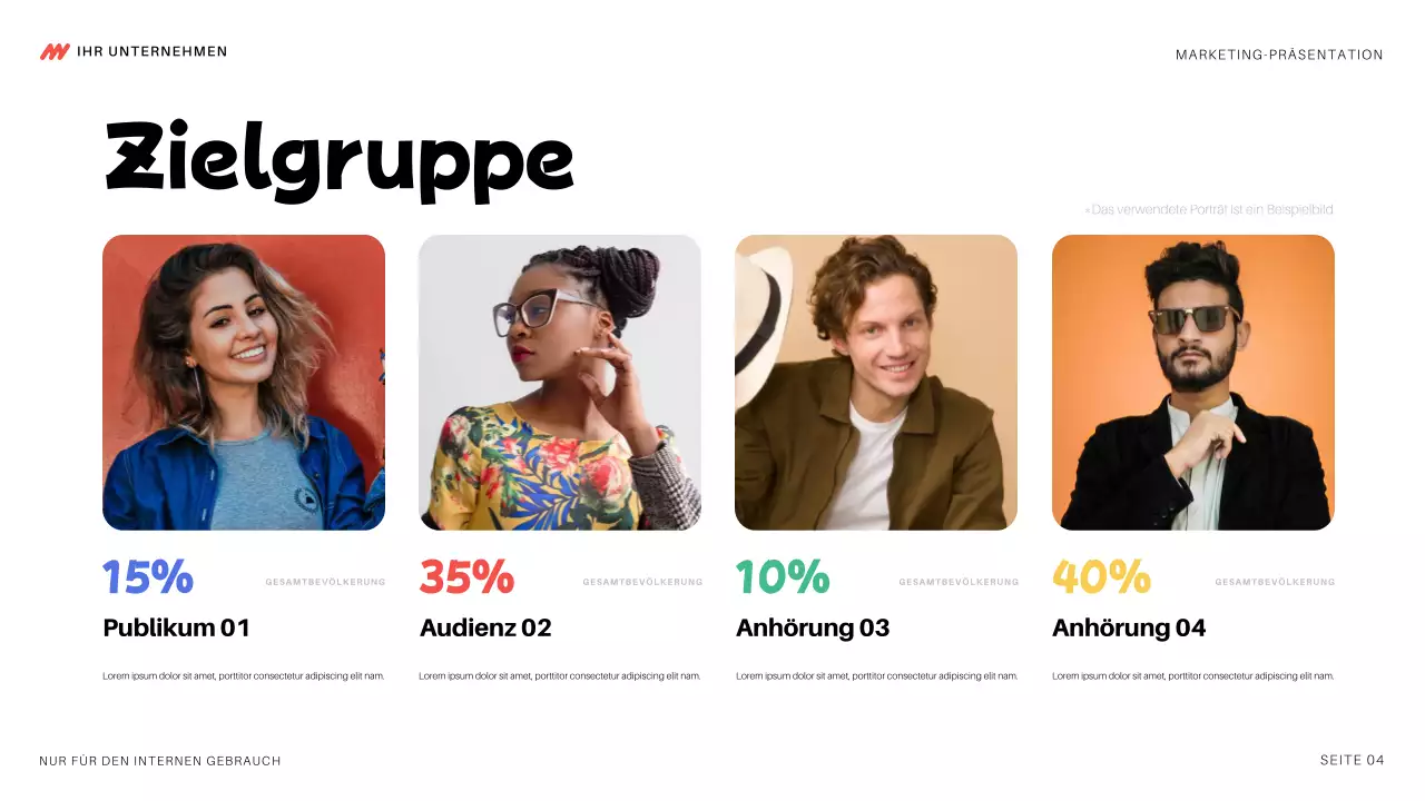 bunte moderne Marketing-Präsentation