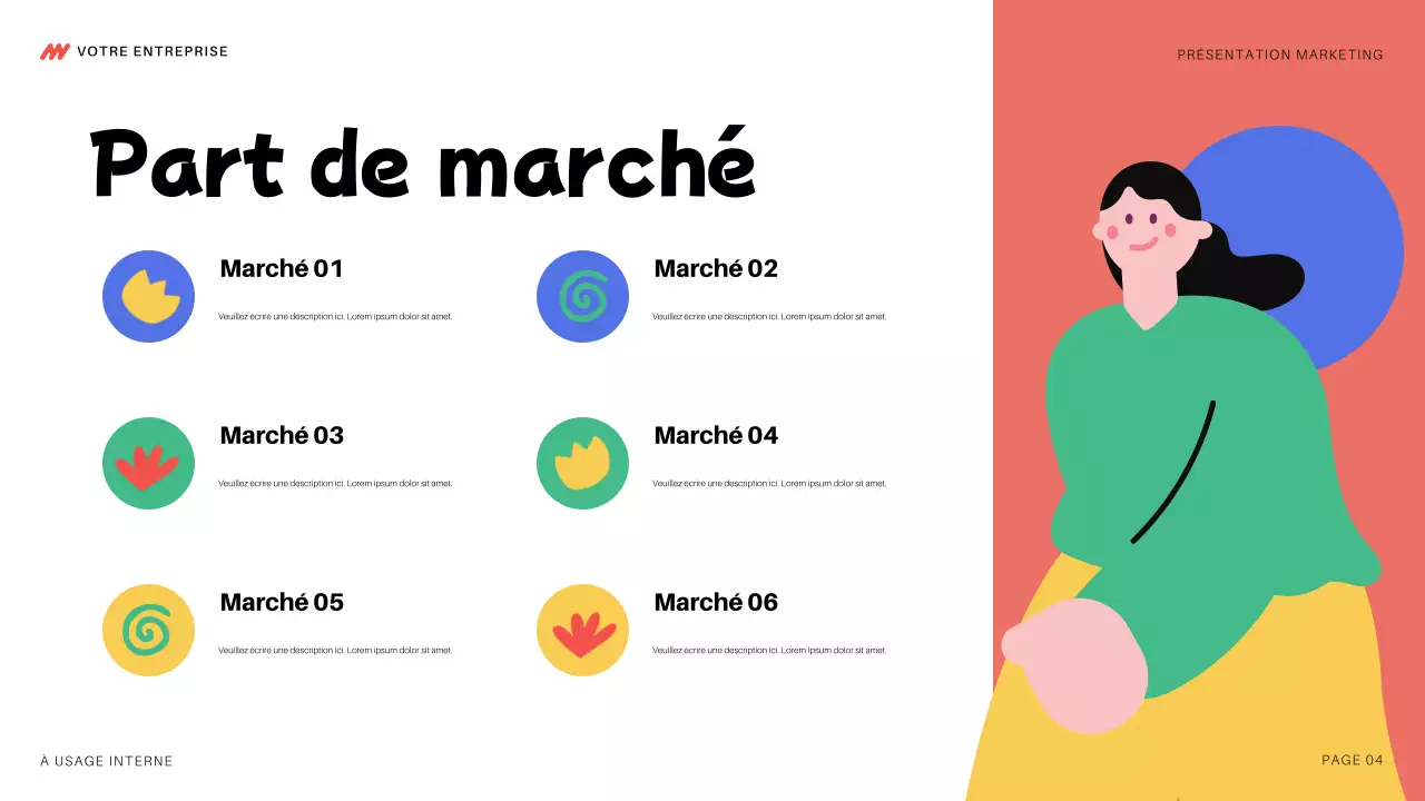 présentation marketing moderne et colorée