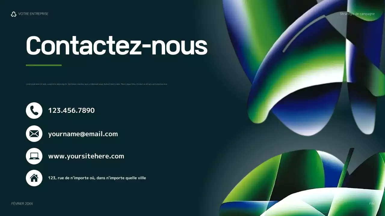 plan de marketing vert moderne