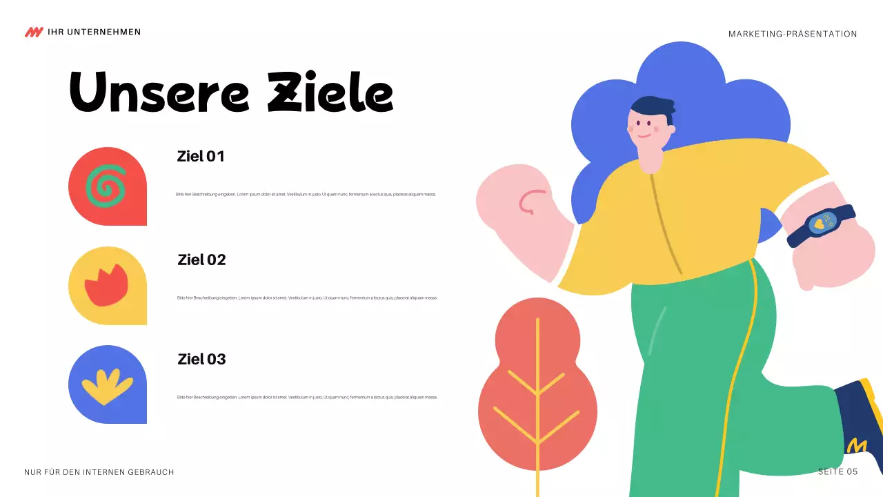 bunte moderne Marketing-Präsentation