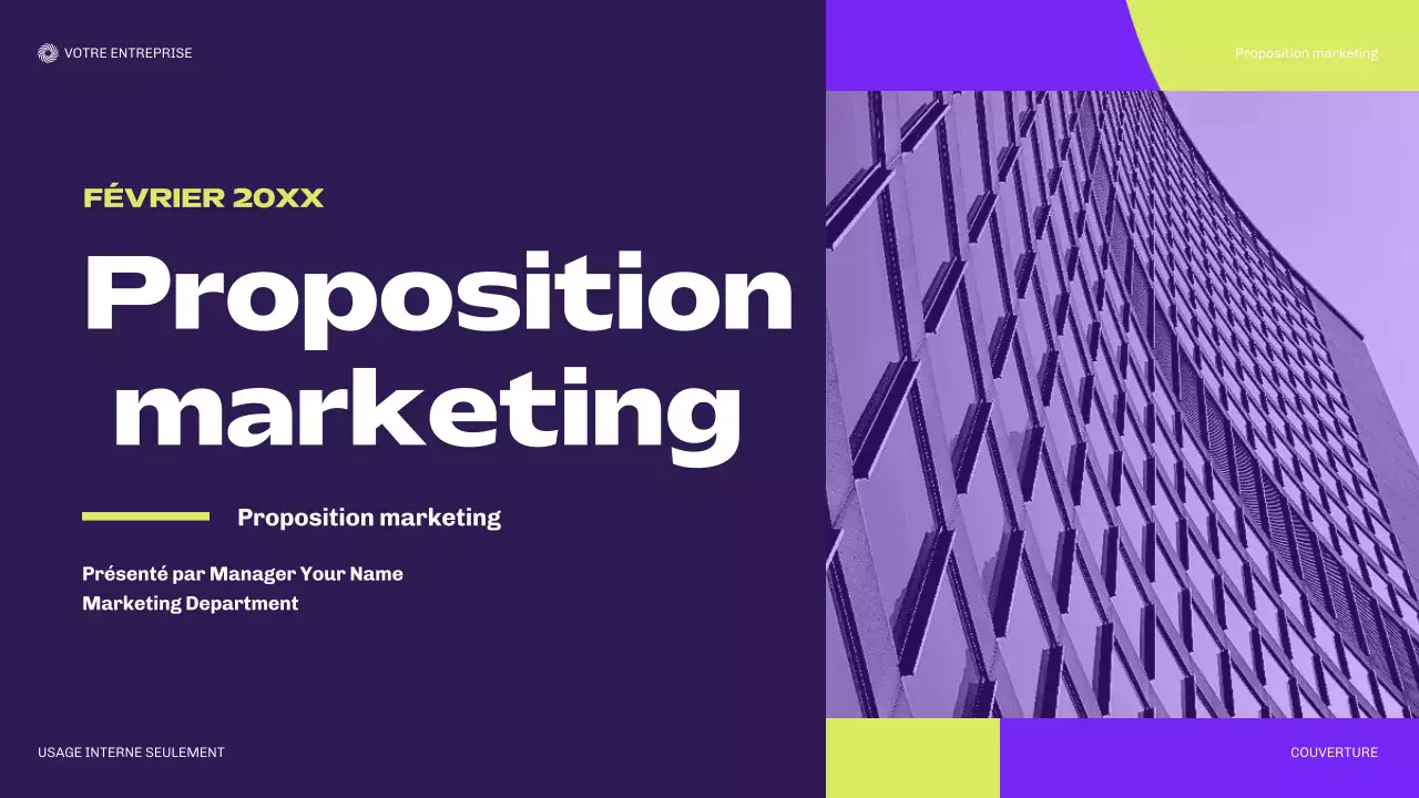 document de marketing moderne violet