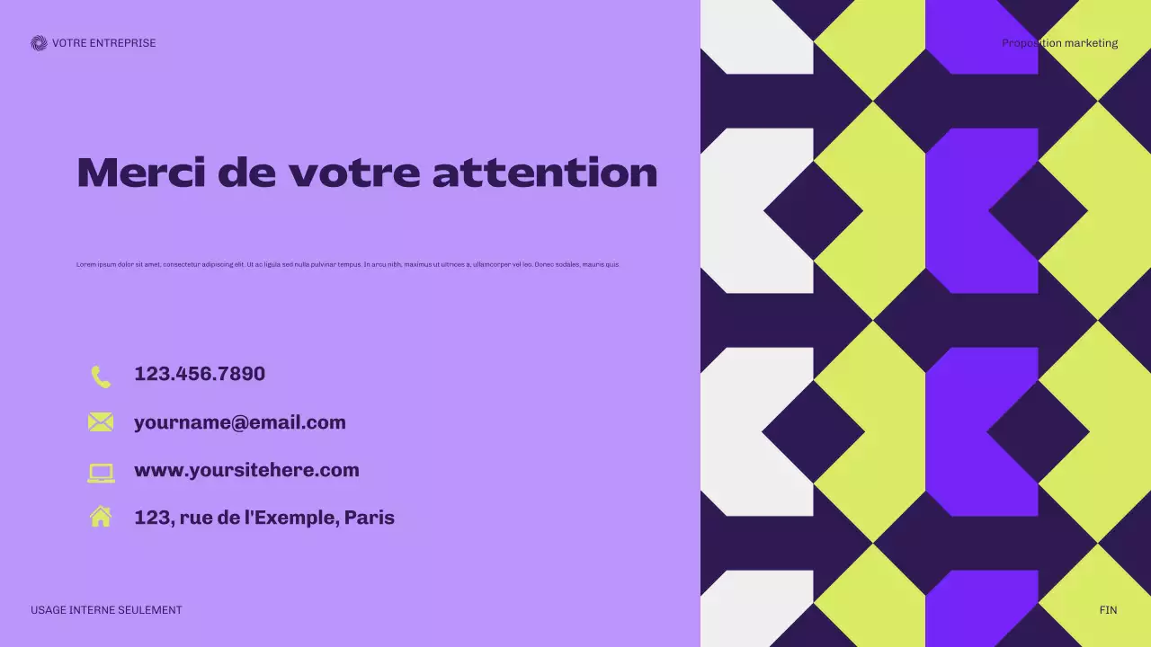 document de marketing moderne violet