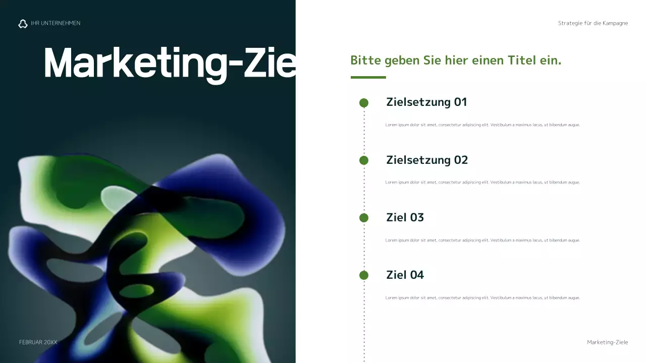 grüner moderner Marketingplan