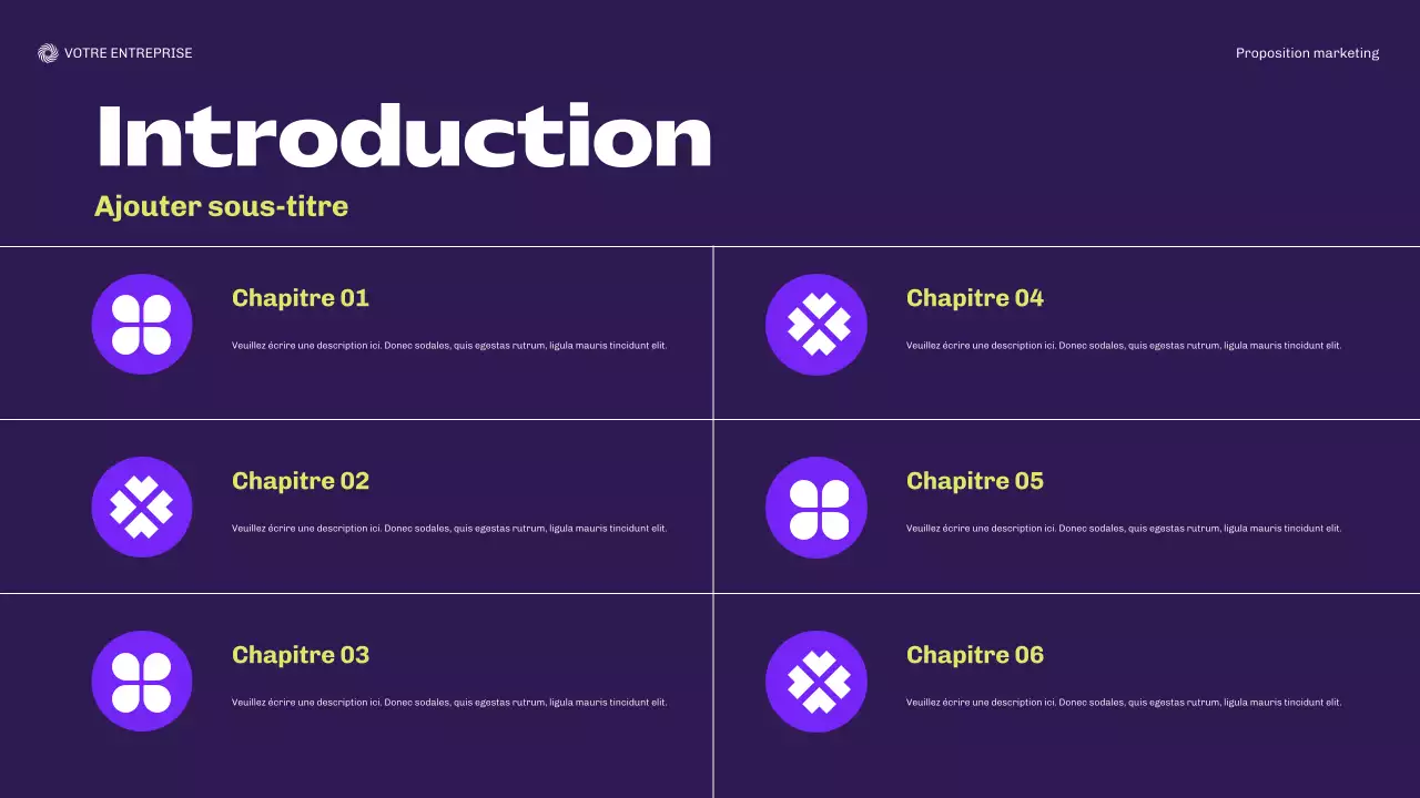 document de marketing moderne violet