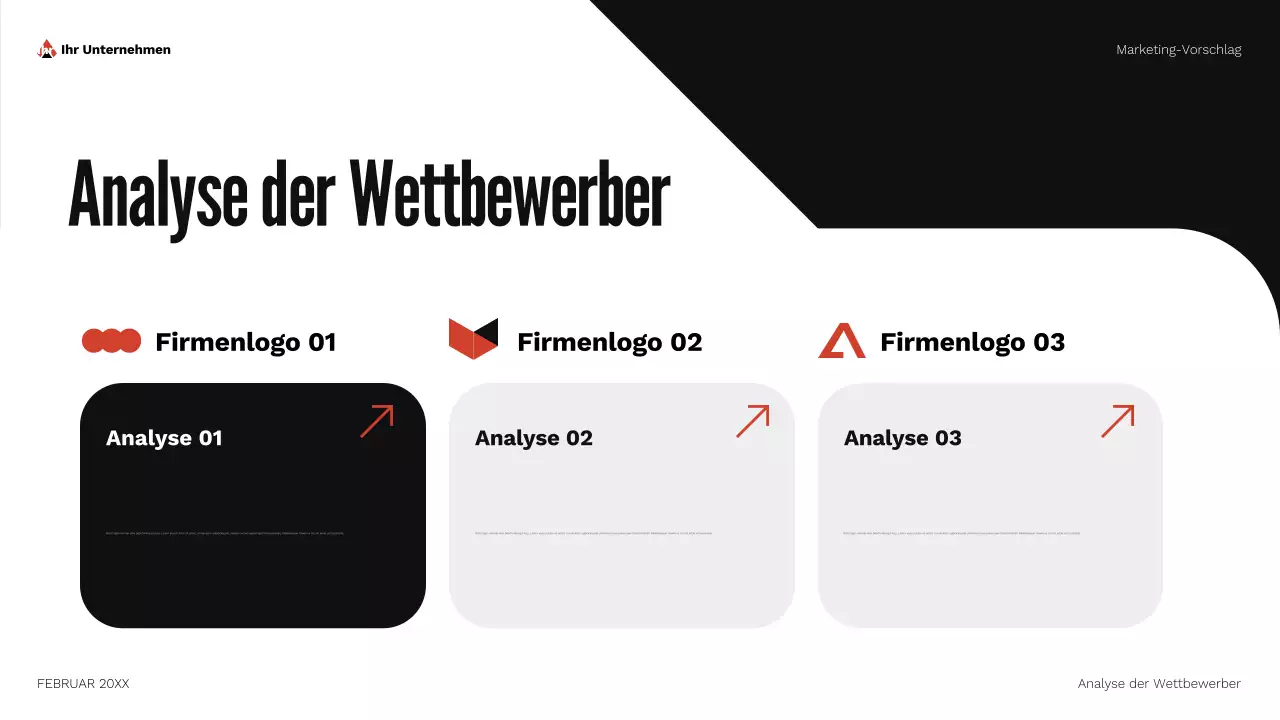 rotes geometrisches Marketing-Vorschlagsdokument