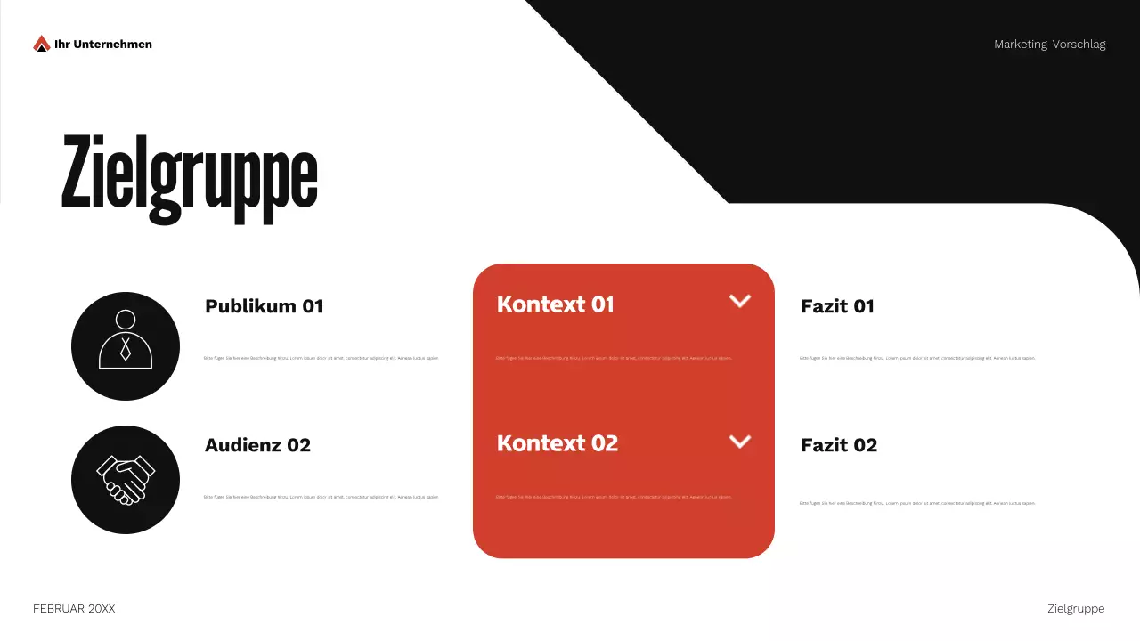 rotes geometrisches Marketing-Vorschlagsdokument
