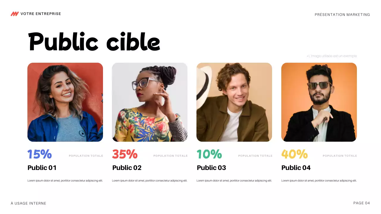 présentation marketing moderne et colorée