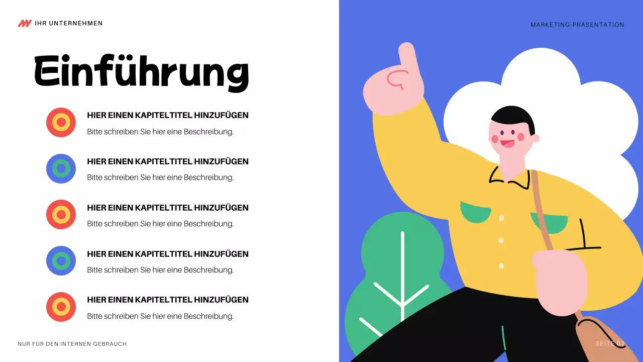 bunte moderne Marketing-Präsentation