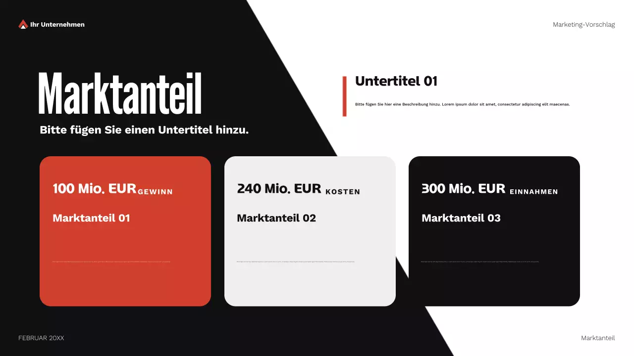 rotes geometrisches Marketing-Vorschlagsdokument