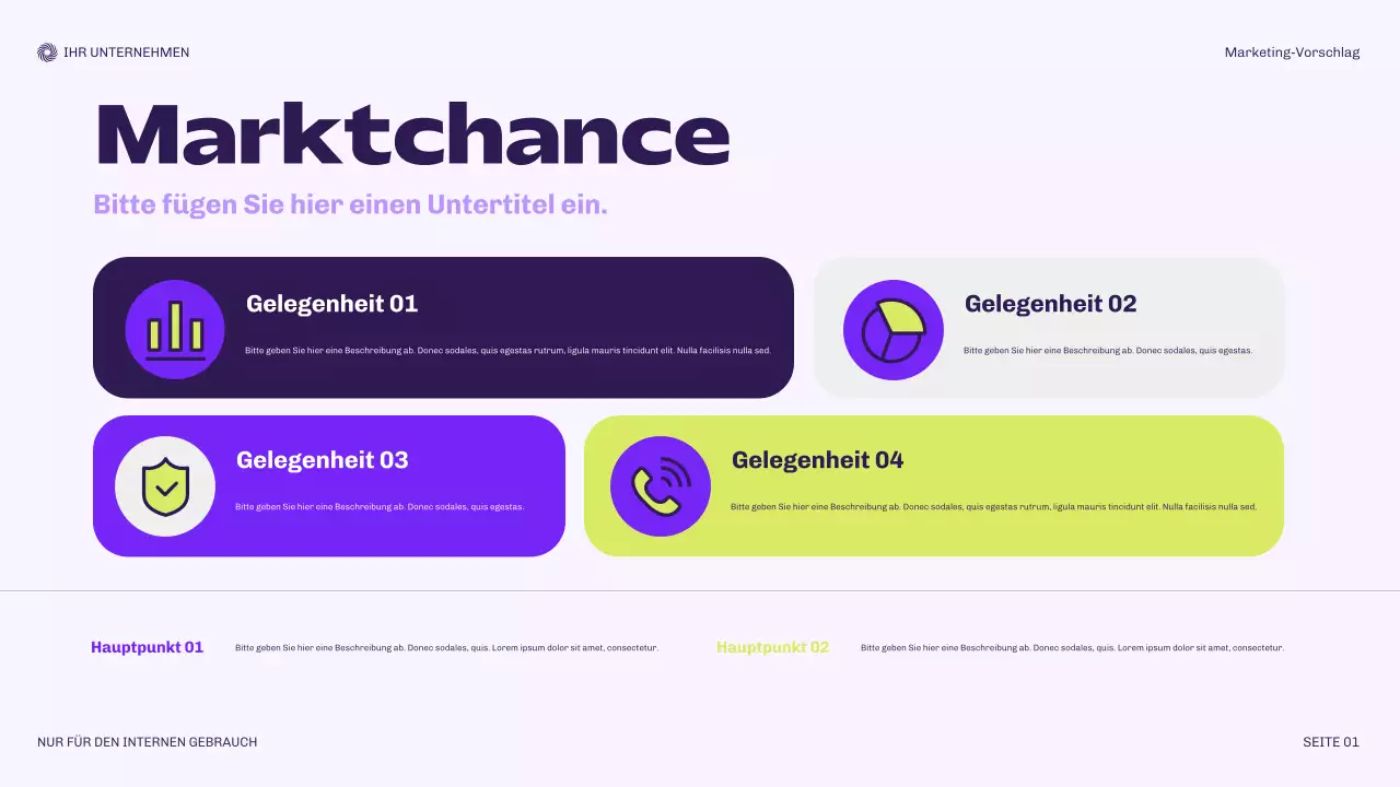 lila modernes Marketingdokument