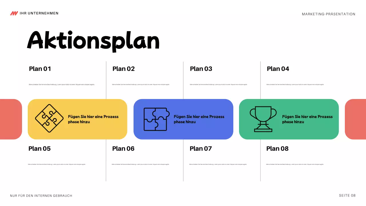 bunte moderne Marketing-Präsentation