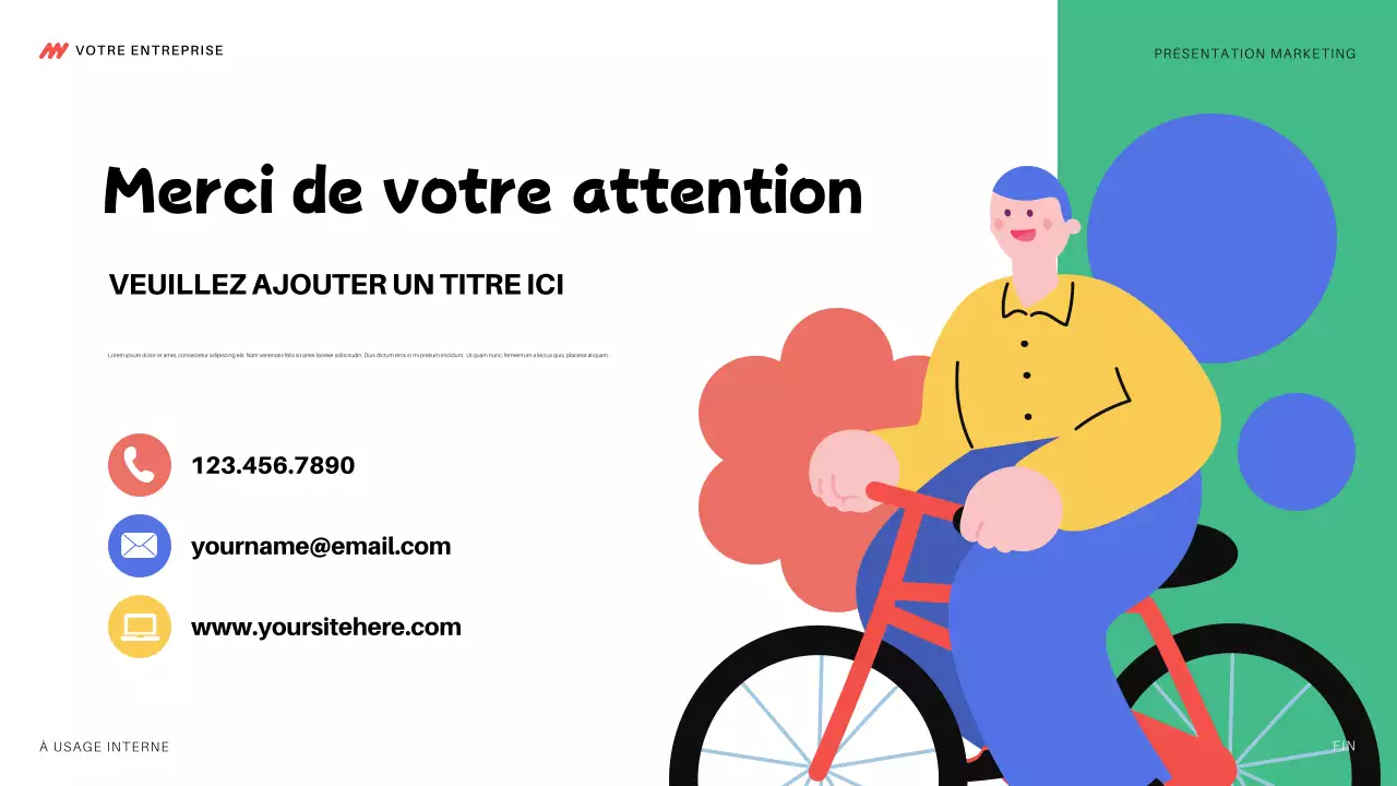 présentation marketing moderne et colorée