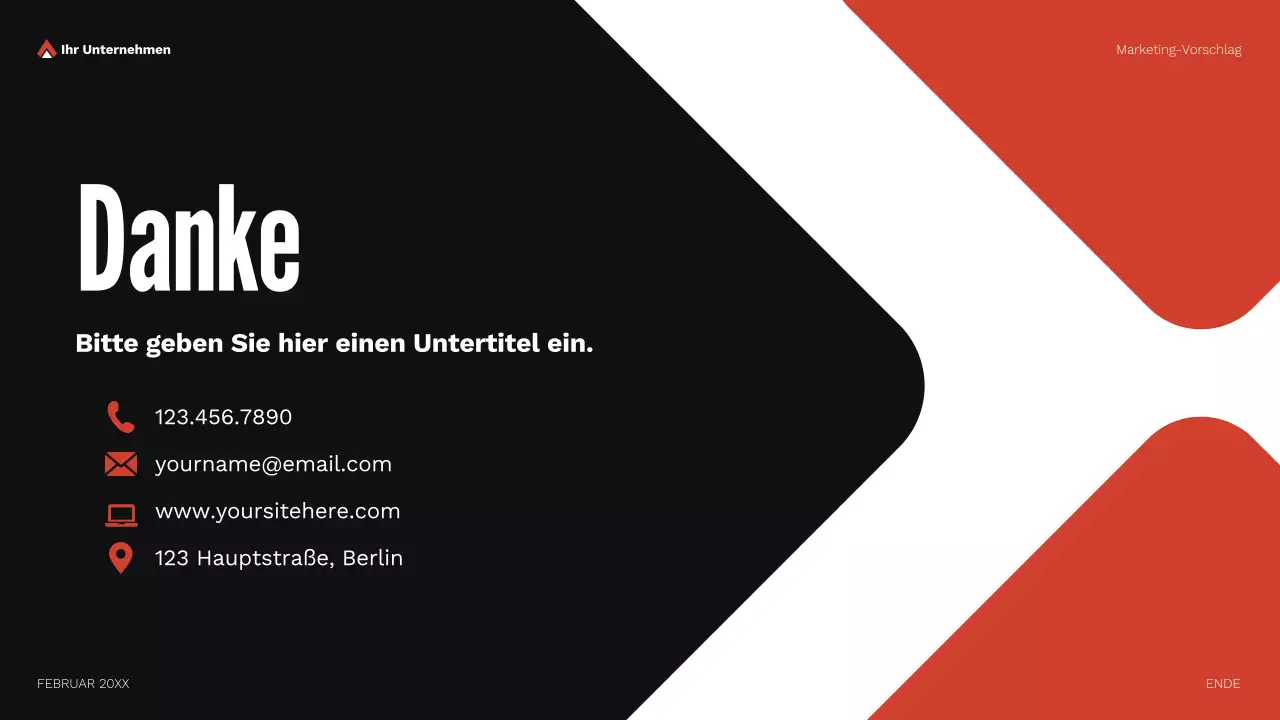 rotes geometrisches Marketing-Vorschlagsdokument