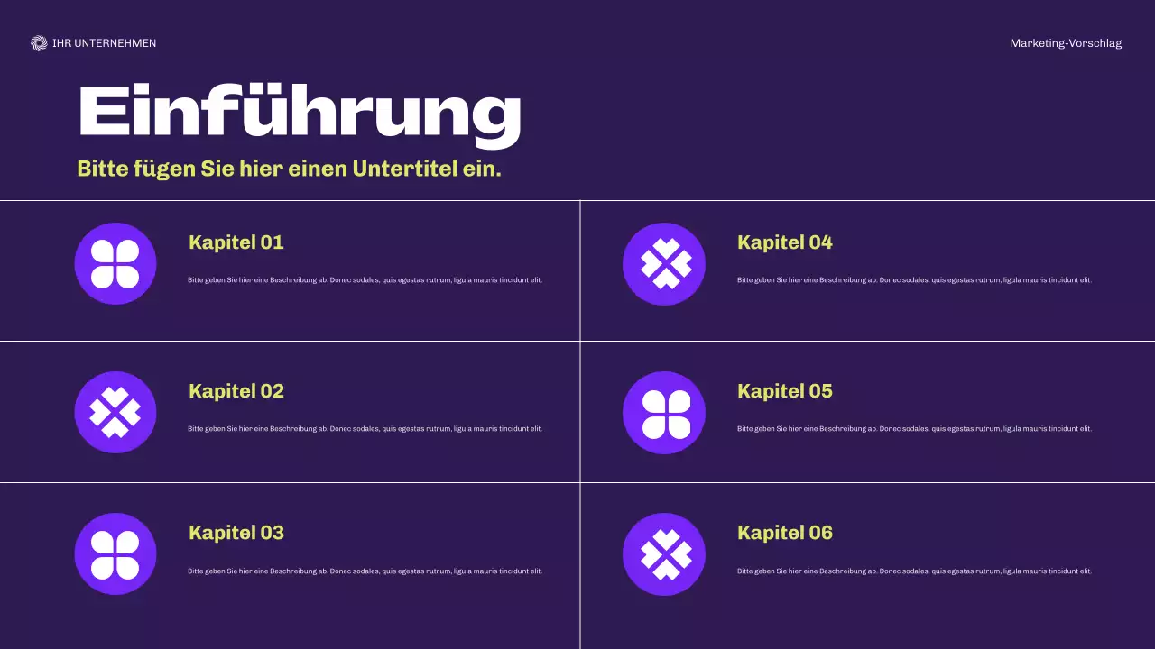 lila modernes Marketingdokument