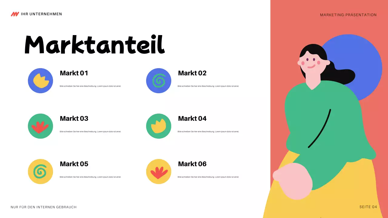 bunte moderne Marketing-Präsentation