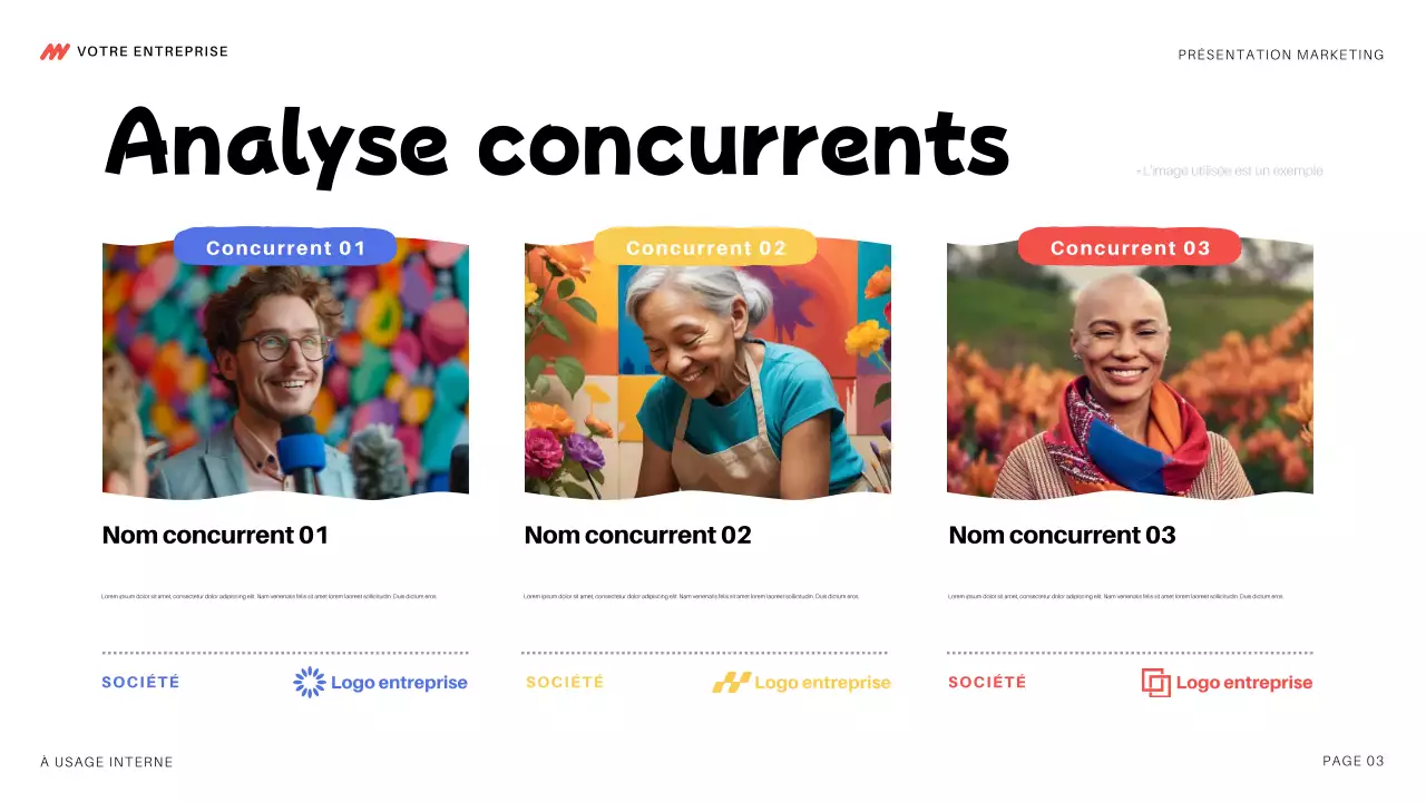 présentation marketing moderne et colorée