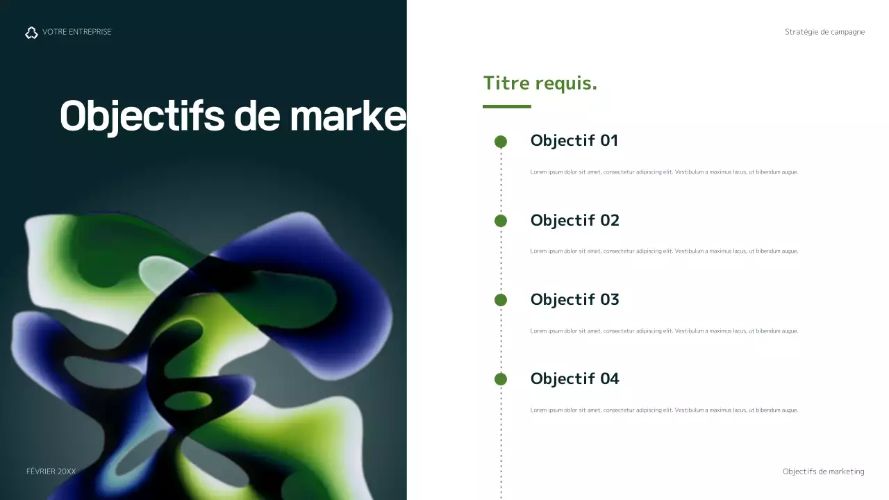 plan de marketing vert moderne