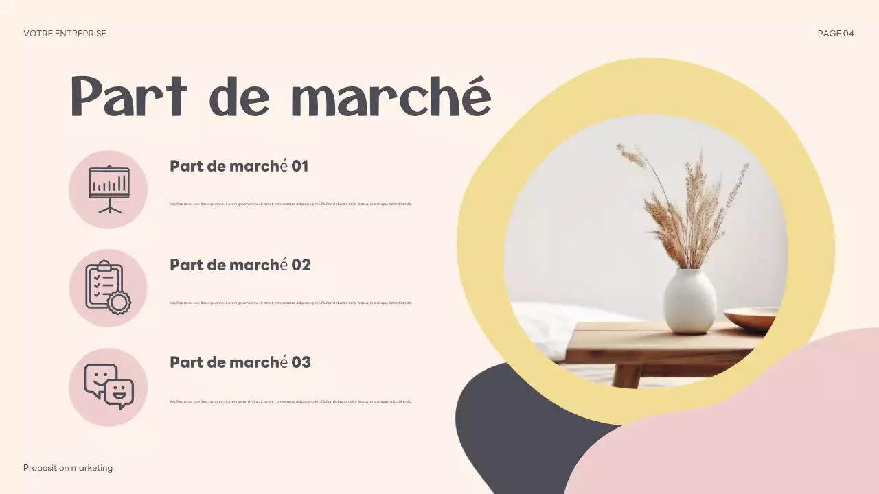 Présentation d'une proposition de marketing abstraite de couleur beige