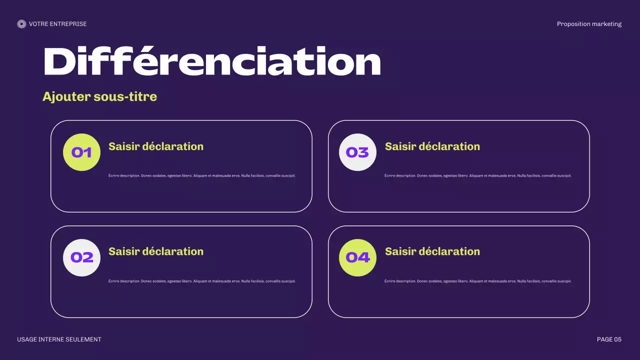 document de marketing moderne violet