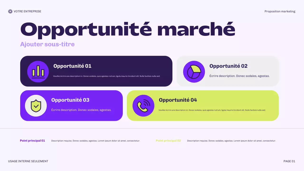 document de marketing moderne violet
