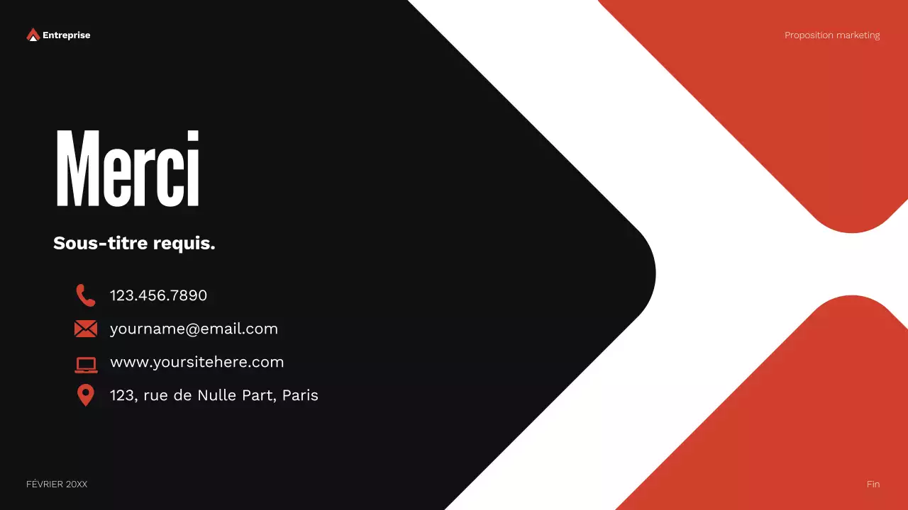 document de proposition de marketing géométrique rouge