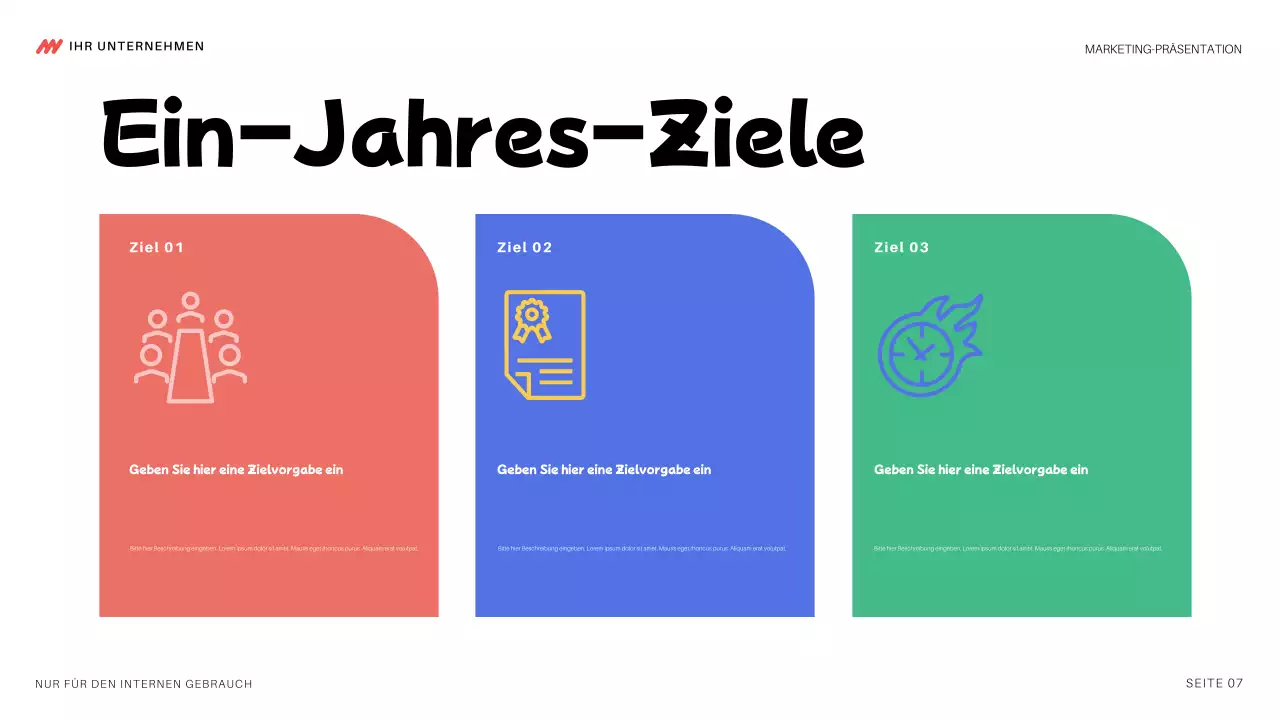 bunte moderne Marketing-Präsentation