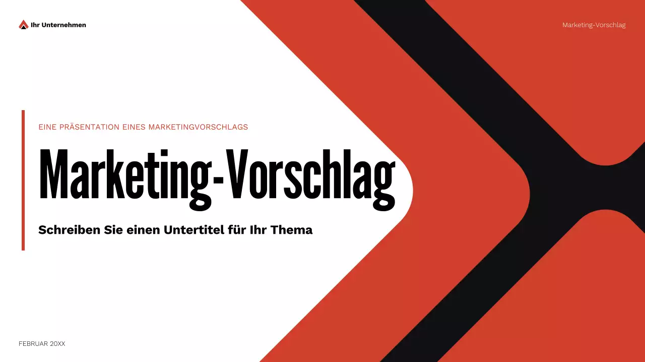 rotes geometrisches Marketing-Vorschlagsdokument