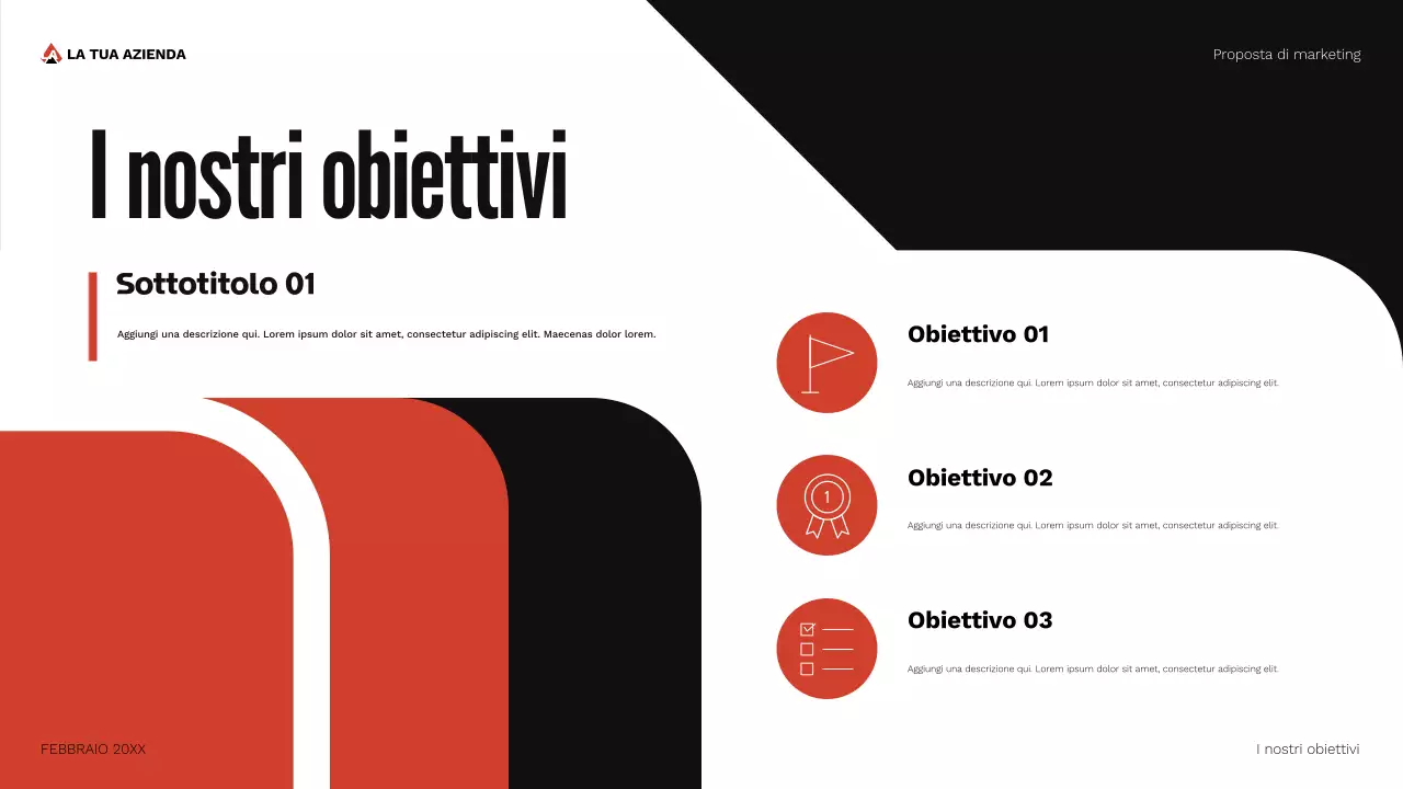 documento di proposta di marketing geometrico rosso