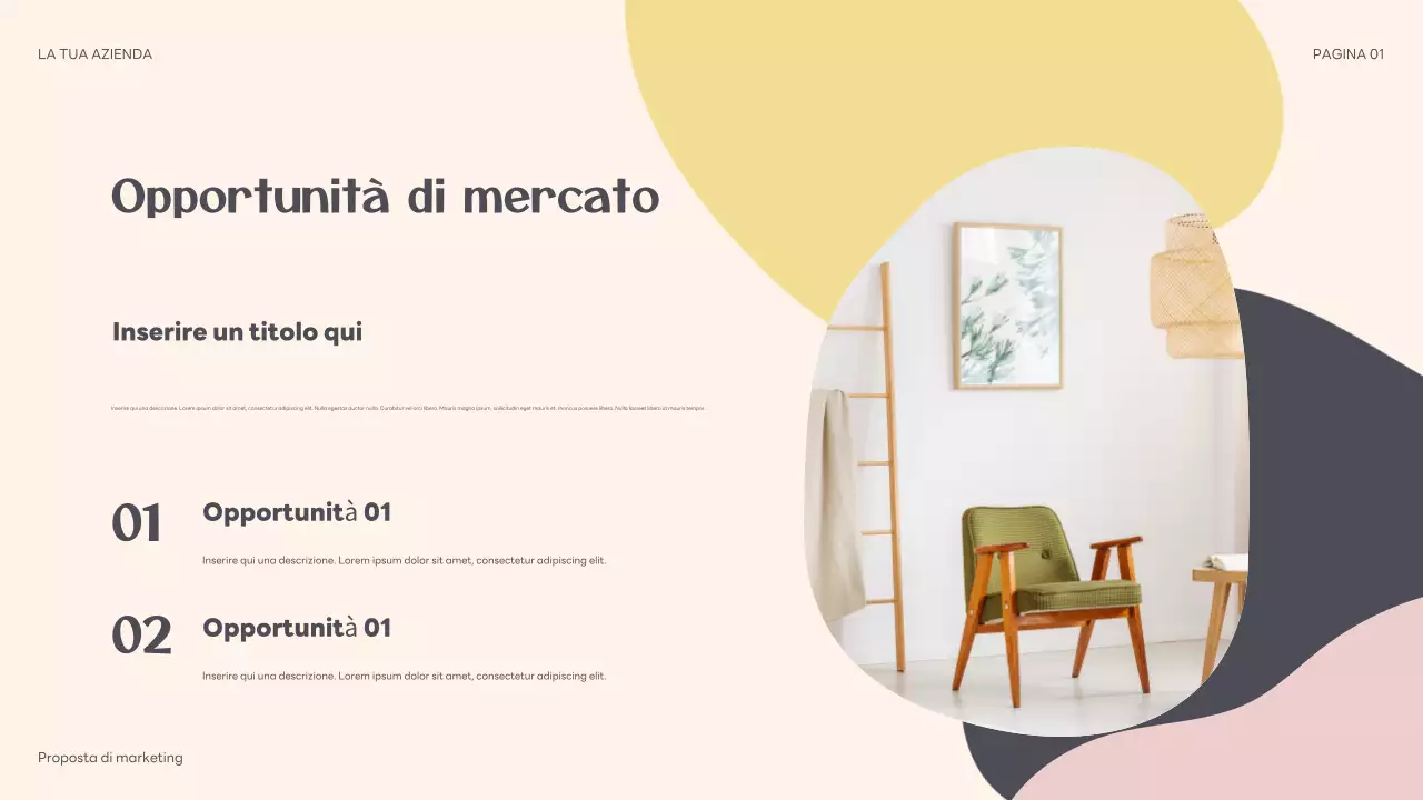 presentazione della proposta di marketing astratta beige