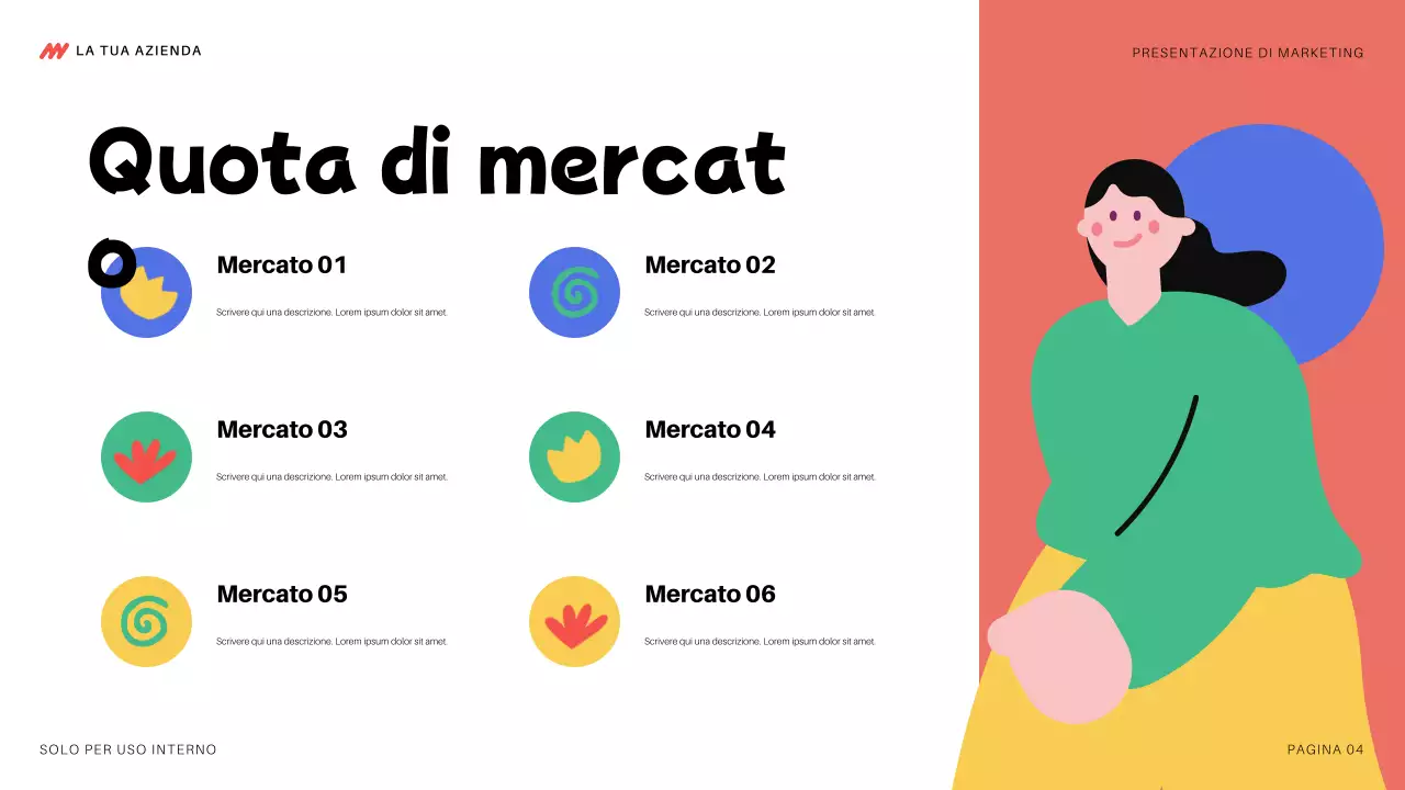 presentazione di marketing moderna e colorata