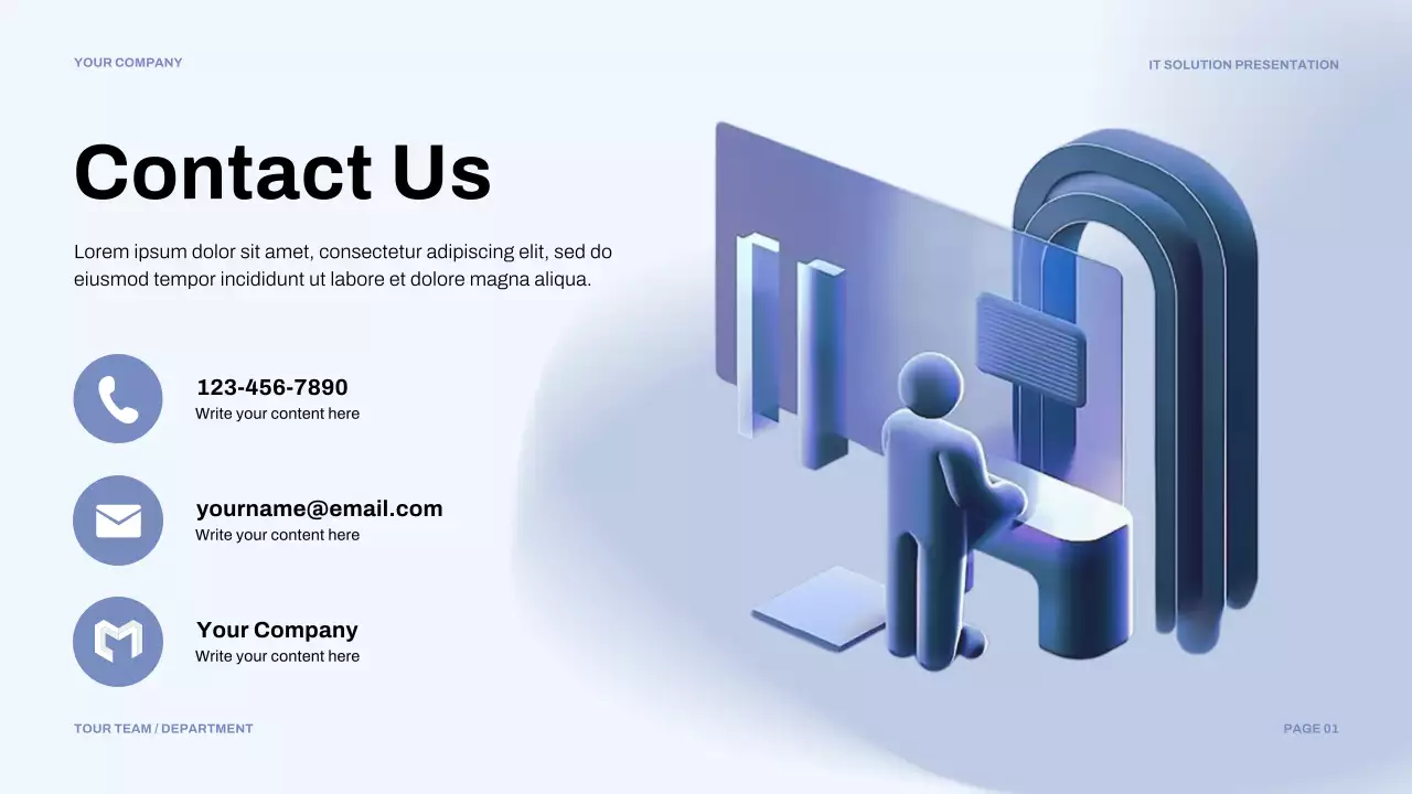 Blue Muted Modern IT Solution Presentation