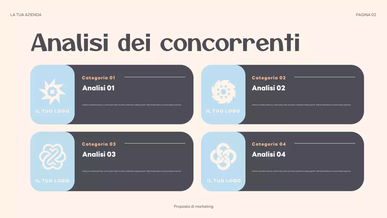 presentazione della proposta di marketing astratta beige