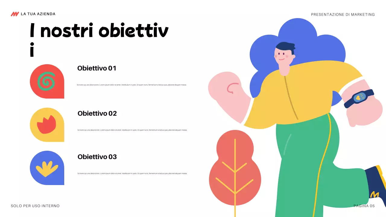 presentazione di marketing moderna e colorata