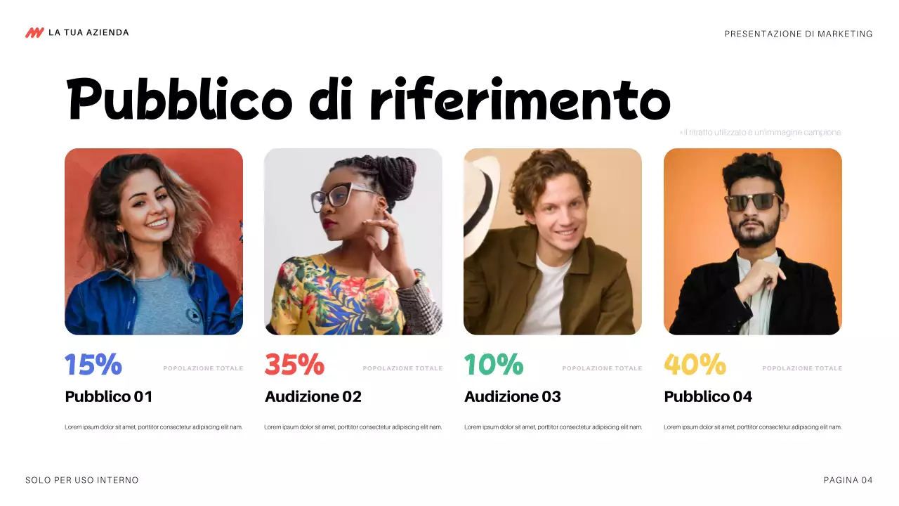 presentazione di marketing moderna e colorata