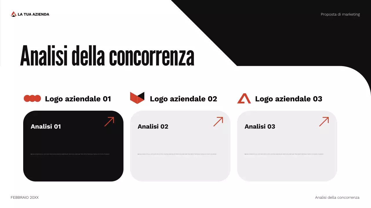 documento di proposta di marketing geometrico rosso