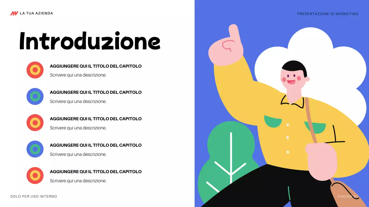 presentazione di marketing moderna e colorata