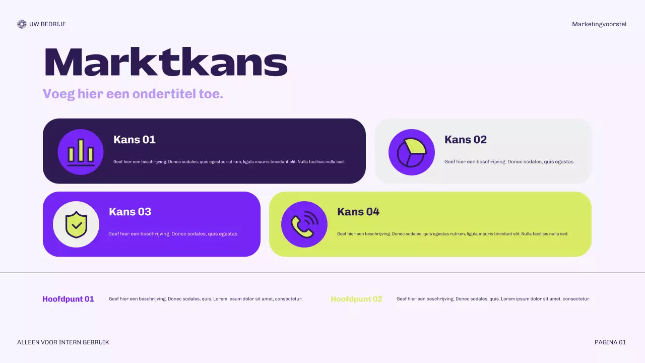 Paars modern marketingdocument
