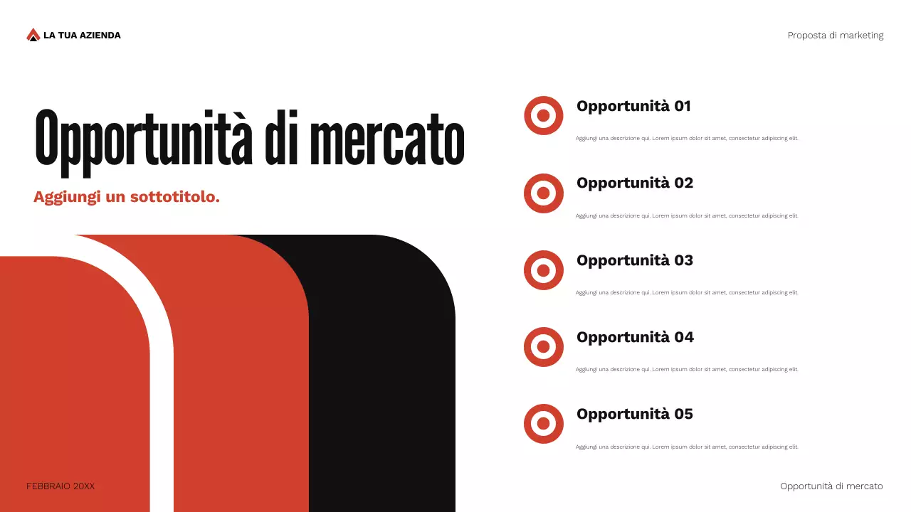 documento di proposta di marketing geometrico rosso