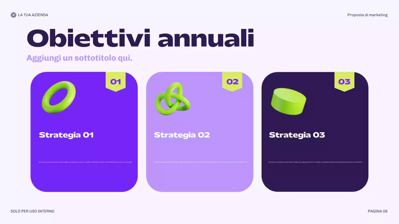 documento di marketing moderno viola