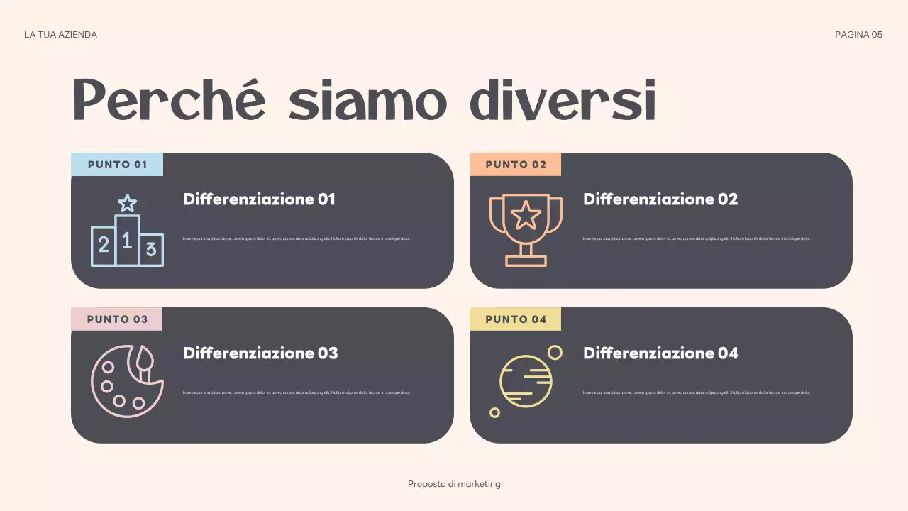 presentazione della proposta di marketing astratta beige